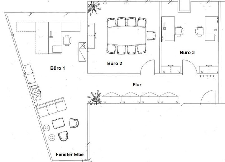 Büro mit Elbblick am Hamburger Fischmarkt – 100 m² in repräsentativer Lage – Grundriss