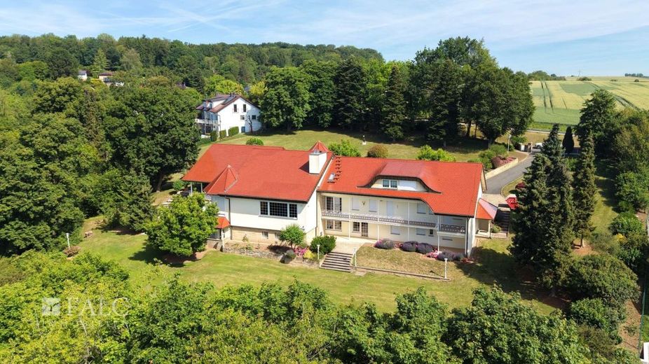 Repräsentatives Anwesen mit Wellnessbereich und eigenem Waldbestand - FALC Immobilien – Weitläufiger Außenbereich