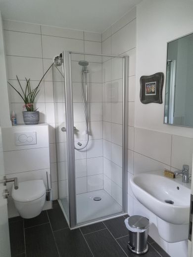 Energieeffizientes Einfamilienhaus mit Einliegerwohnung (232 m²) in Hannover-Bothfeld – Gäste_WC mit Dusche