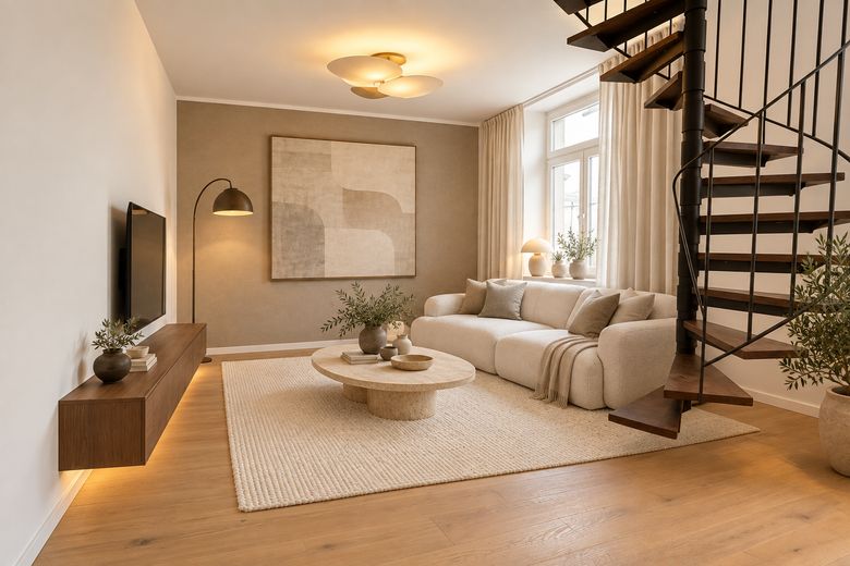 Schöne 2,5-Zimmer-Maisonette - Keine Provision - Wuppertal Barmen – Wohnzimmer Einrichtungsvorschl