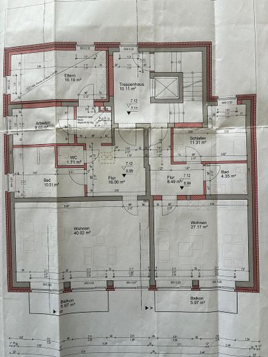 شقة داخل المدينة مشرقة مكوّنة من 3 غرف مع إطلالة على منطقة المشاة – Grundriss