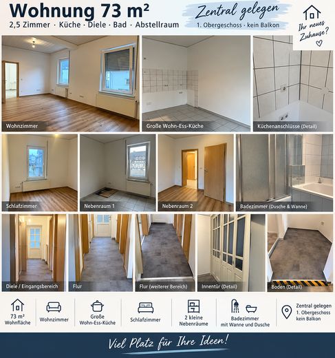 3 Wohnungen in Freudenberg – 28 bis 73 m² – zentral & modernisiert – Wohnung 73 m² 1. OG