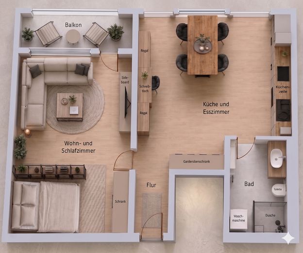 3D Grundriss inkl. Möbiliar