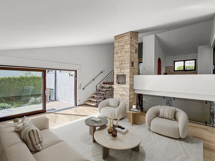 Heilbronn-Ost Bestlage: Architektenhaus mit Einliegerwohnung & Garten – Wohnzimmer (Home staged)