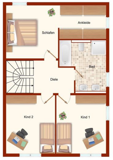 *** Ihr neues Zuhause in einer Doppelhaushälfte in Feucht, inklusive 2 Stellplätze*** – Grundriss OG