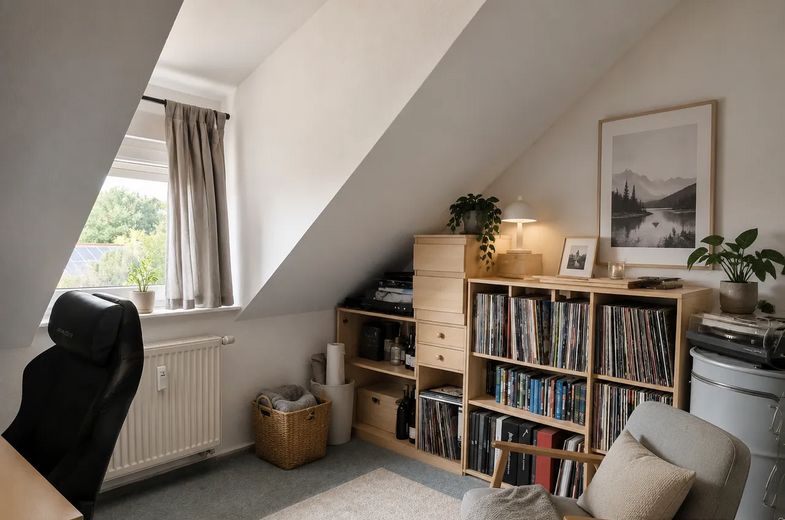 Attraktive 3-Zimmer-DG-Wohnung mit Balkon, TG & Stellplatz in Mühlhausen-Rettigheim – Arbeitszimmer