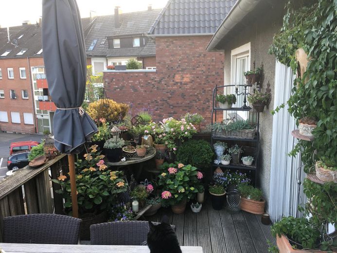 Stylowe mieszkanie na 2. piętrze w centrum miasta do wynajęcia – Balkon