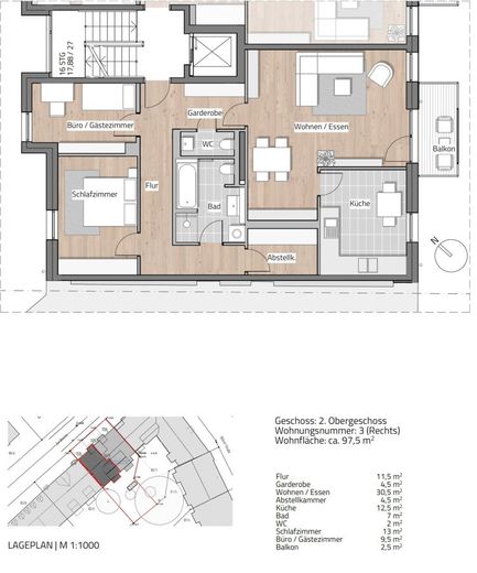 RUHIGE 3-RAUM WOHNUNG MIT LIFT IN LAUBEGAST – Grundriss 3-Raum WE03