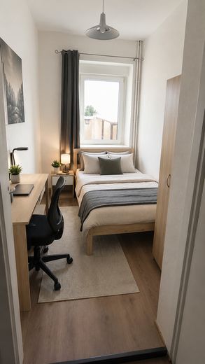 Stylishly furnished temporary apartment | 2 rooms | immediately ready to move in – Schlafzimmer