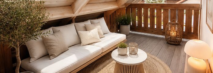 Überdachter Balkon KI generier