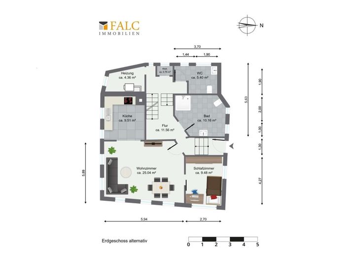 Grundriss Erdgeschoss alternativ