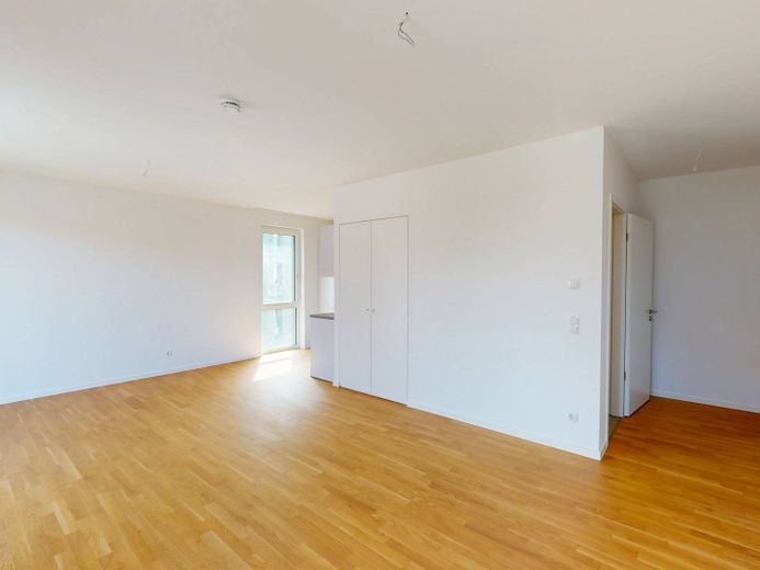 Geräumige 2-Zimmer-Wohnung mit EBK und 2 BALKONEN im Stadtquartier 'Ferdinand's Garden' – Ansicht V: Wohn- und Esszimme…