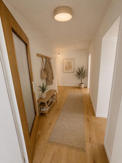 Einziehen & wohlfühlen! Renoviertes Wohnglück in Findorff | Garage | provisionsfrei | Bezugsfrei – Flur-virtuell möbeliert