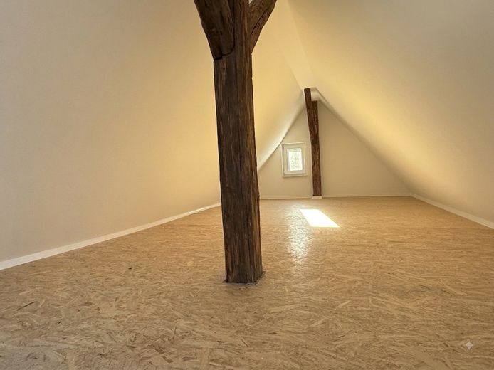 Wohnen wie im Eigenheim: 4,5-Raum-Maisonette im 2-FH, Garten, Erstbezug, Energiesparhaus – Spitzboden/ Hobbyraum
