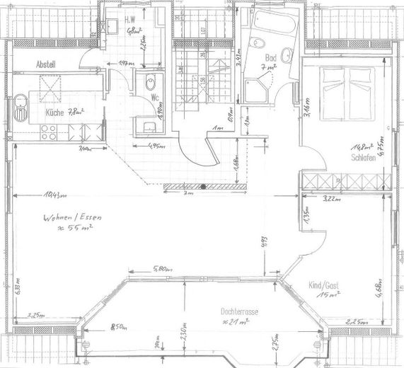 Grundriss mit ca. Maßen