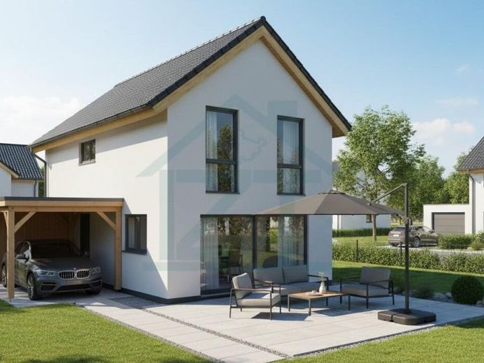 Villa urbana di nuova costruzione con 112 m² di superficie abitabile in costruzione massiccia, incluso terreno di 872 m² ad Apolda – Foto 1