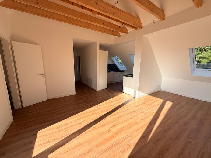 Helle 3-Raumwohnung im Erstbezug – Wohnzimmer mit offener Küche