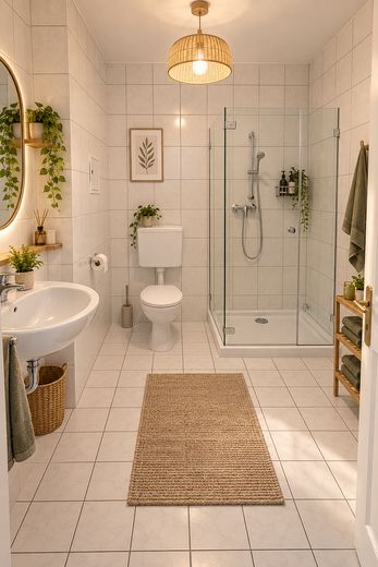 Appartement de 2 pièces fraîchement rénové avec balcon à louer – Dusche mit Toilette