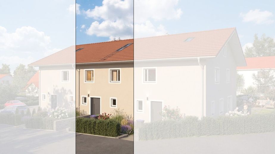 Qualität zum attraktiven Preis: Geräumiges Neubau-Reihenmittelhaus in Obing/Frabertsham – Straßenansicht