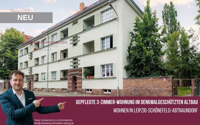 *Provisionsfrei für Käufer*
Charmante 3-Raumwohnung im Hochparterre
 im Leipziger Nordosten! – Immobilie in Leipzig / Schönefeld-Abtnaundorf zu verkaufen_Titelbild