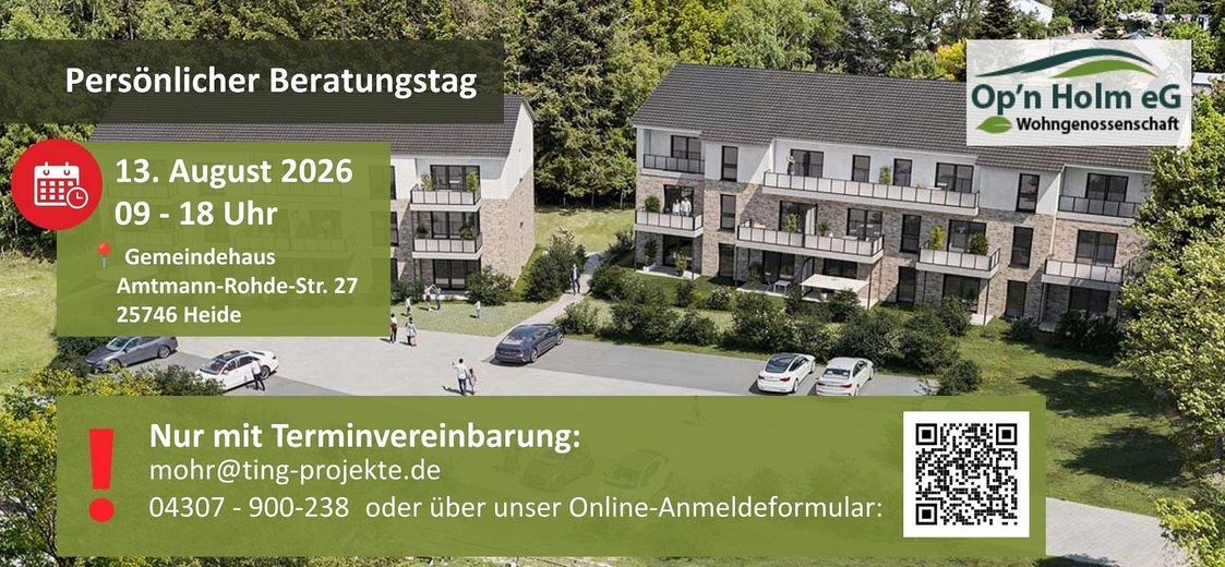 Op'n Holm - 4-Zimmer - Süd-West-Terasse - private Wohngenossenschaft – Foto 1