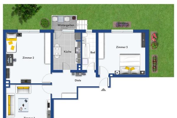 Helle 3 Zimmer Wohnung in zentraler Lage mit Balkon