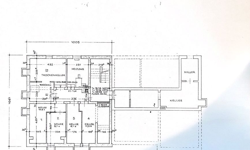 Hamburg: Vollvermietetes Mehrfamilienhaus – 515 m² für 2.815 €/m² – Faktor 28,36 – provisionsfrei – Grundriss Kellergeschoss