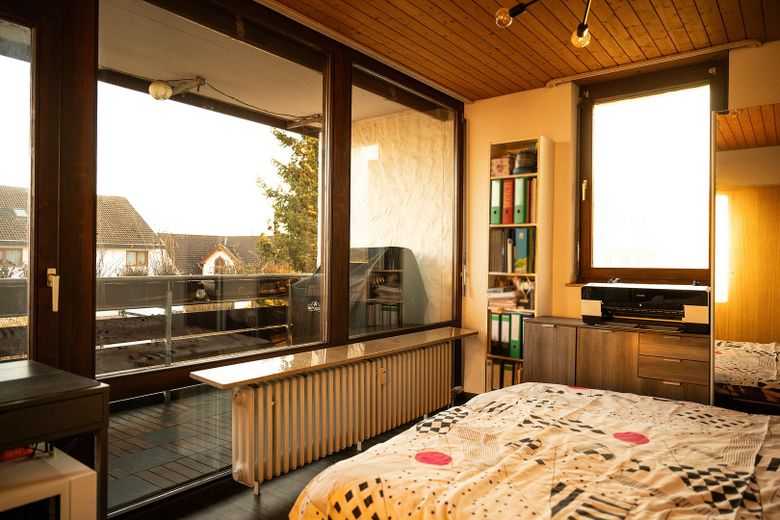 Schlaf-Zi. bei Sonnenuntergang