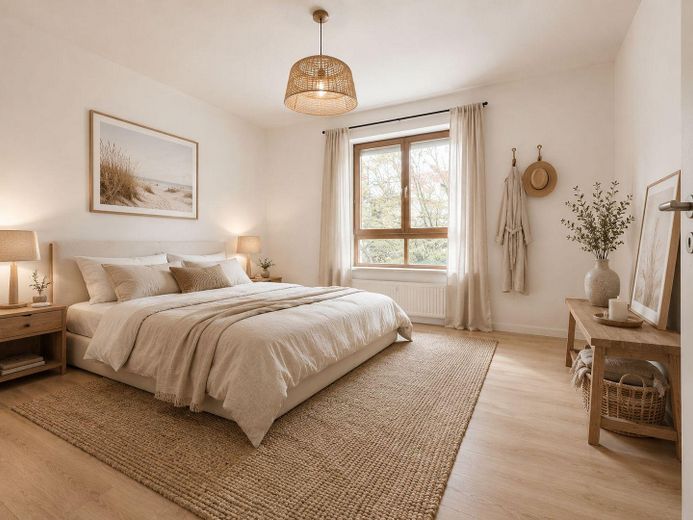 Frisch sanierte 2,5-Raum-Wohnung in ruhiger Lage – Schlafzimmer möbliert