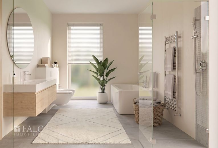 Mehr drin - von Anfang an: Terrassenwohnung mit Stil! – Badezimmer - Beispiel